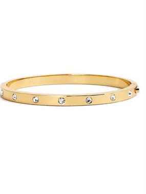 Kate Spade New York In Crystal Hinge Stone Hinged Bangle/ Gold NEW!